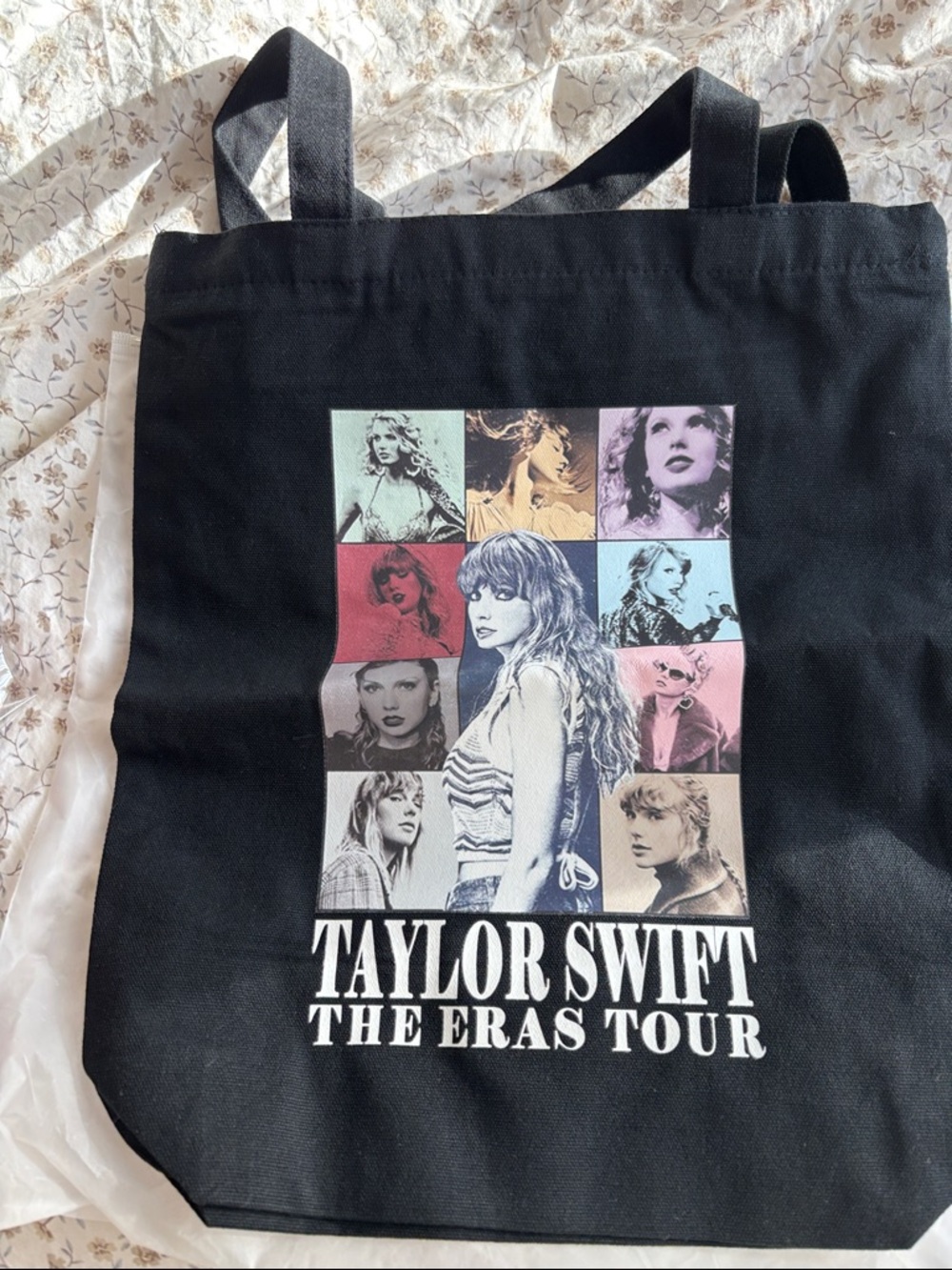 NWOT Taylor Swift Black Tote Bag with Multicolor Collage